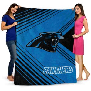 carolina panthers diagonal stripes blue blanket fashion forward