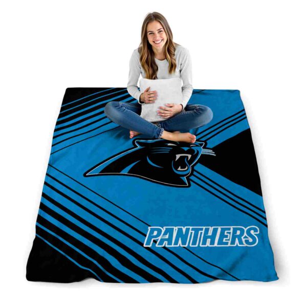 carolina panthers diagonal stripes blue blanket high quality