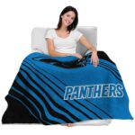 carolina panthers diagonal stripes blue blanket latest model