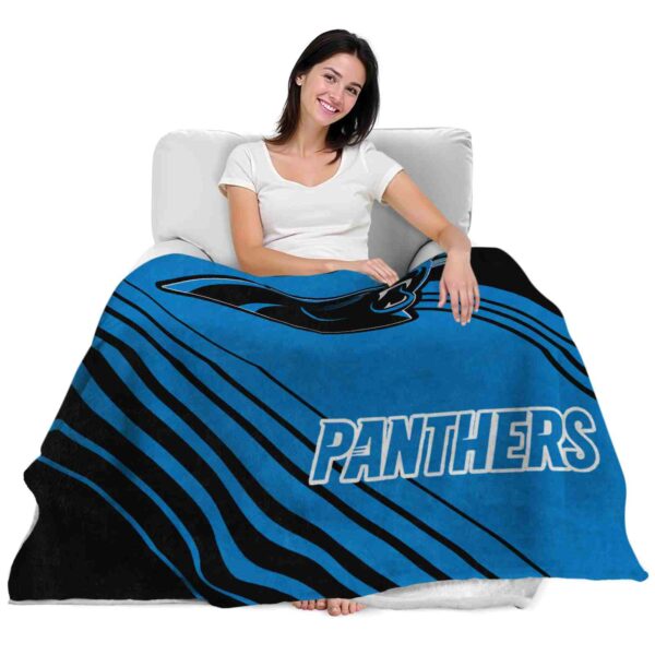 carolina panthers diagonal stripes blue blanket latest model
