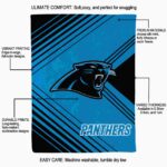 carolina panthers diagonal stripes blue blanket new arrival