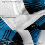 carolina panthers diagonal stripes blue blanket premium grade