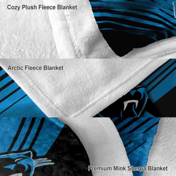 carolina panthers diagonal stripes blue blanket premium grade