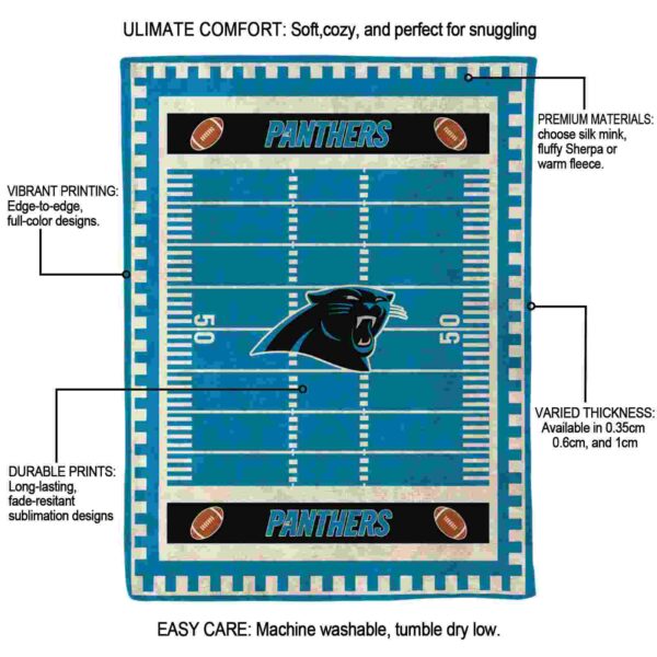 carolina panthers football field blue blanket new arrival