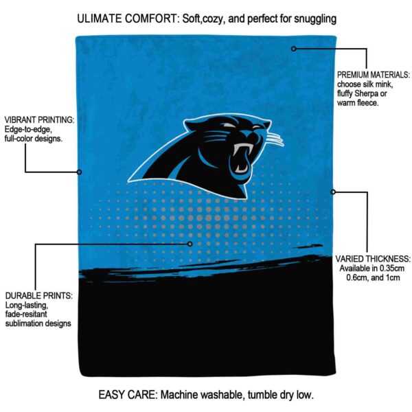 carolina panthers gradient dots blue blanket new arrival