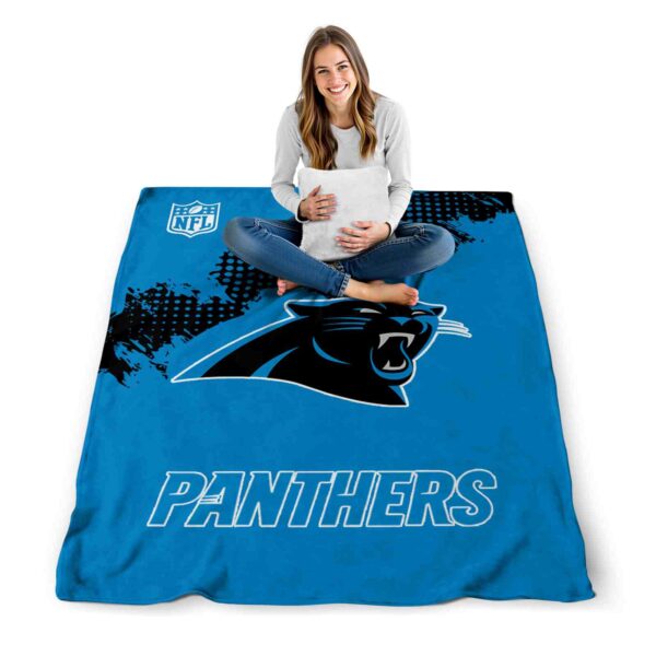 carolina panthers grunge texture blue blanket high quality