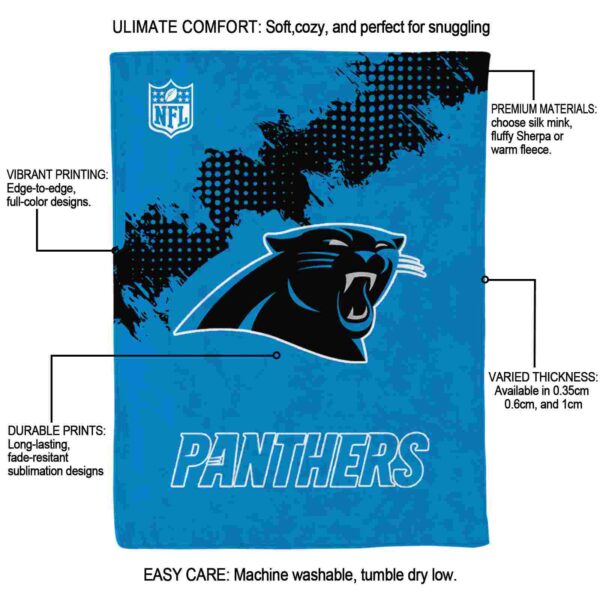 carolina panthers grunge texture blue blanket new arrival