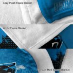 carolina panthers grunge texture blue blanket premium grade