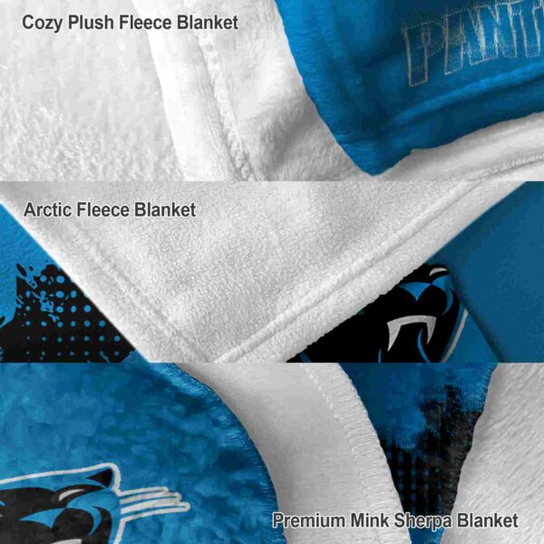 carolina panthers grunge texture blue blanket premium grade