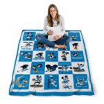 carolina panthers mickey minnie blue white blanket high quality