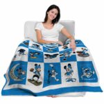carolina panthers mickey minnie blue white blanket latest model