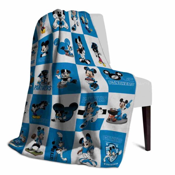 carolina panthers mickey minnie blue white blanket top rated