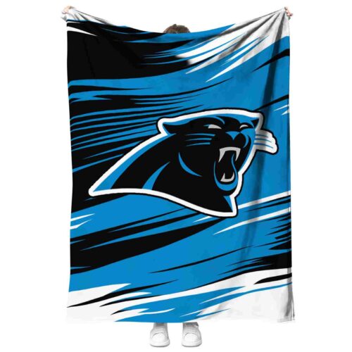 carolina panthers paint streaks blue white blanket best selling