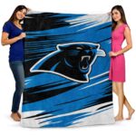 carolina panthers paint streaks blue white blanket best selling
