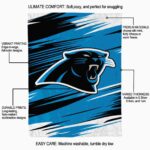 carolina panthers paint streaks blue white blanket best selling
