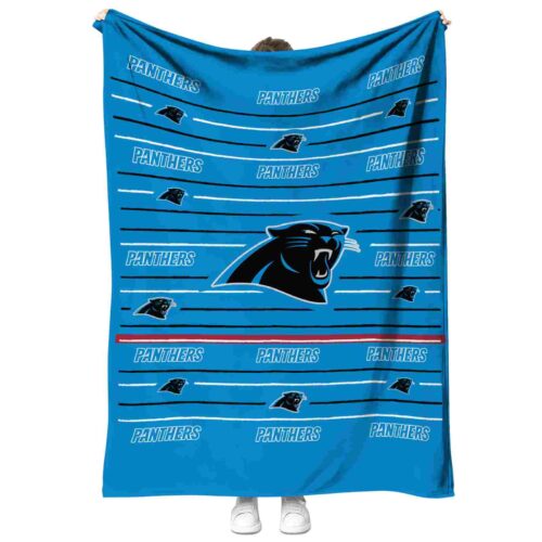 carolina panthers striped pattern blue blanket best selling