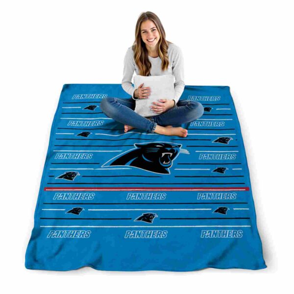 carolina panthers striped pattern blue blanket high quality