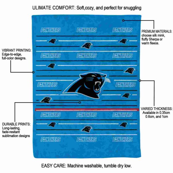 carolina panthers striped pattern blue blanket new arrival