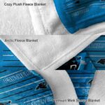 carolina panthers striped pattern blue blanket premium grade