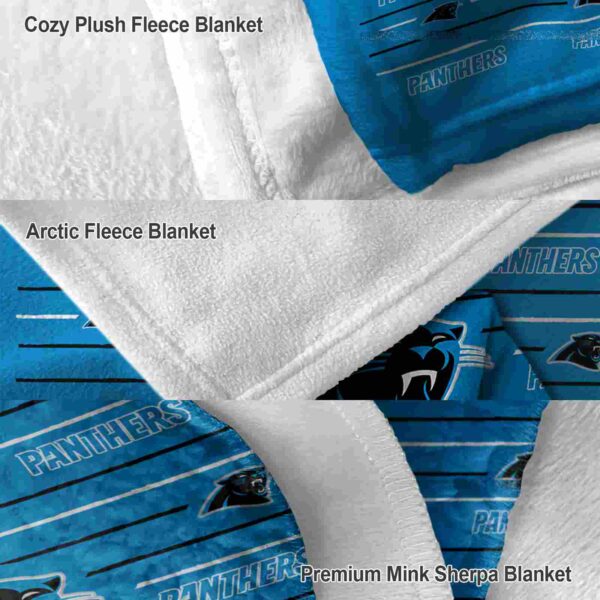 carolina panthers striped pattern blue blanket premium grade