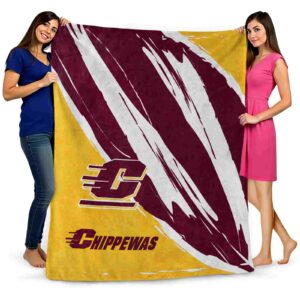 central michigan chippewas brushstrokes maroon white blanket fashion forward
