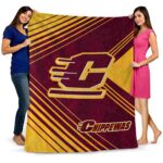 central michigan chippewas diagonal stripes maroon blanket best selling