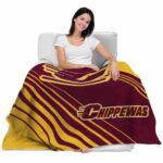 central michigan chippewas diagonal stripes maroon blanket best selling
