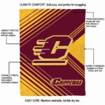 central michigan chippewas diagonal stripes maroon blanket best selling