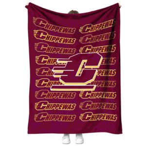 central michigan chippewas fan pride maroon blanket best selling