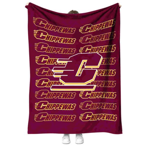 central michigan chippewas fan pride maroon blanket best selling