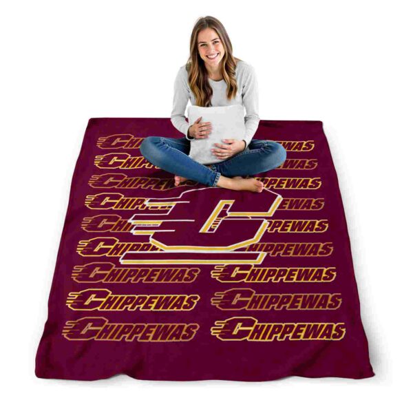 central michigan chippewas fan pride maroon blanket high quality