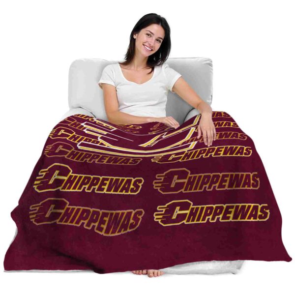 central michigan chippewas fan pride maroon blanket latest model