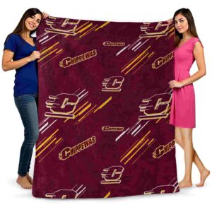 central michigan chippewas fan spirit maroon blanket fashion forward