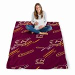 central michigan chippewas fan spirit maroon blanket high quality