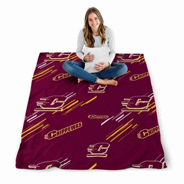 central michigan chippewas fan spirit maroon blanket high quality