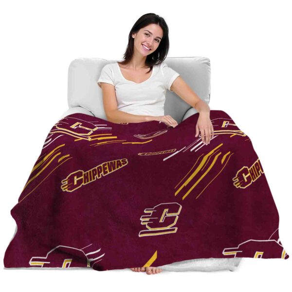 central michigan chippewas fan spirit maroon blanket latest model