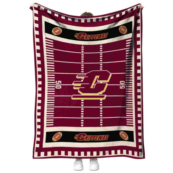 central michigan chippewas football field maroon blanket best selling