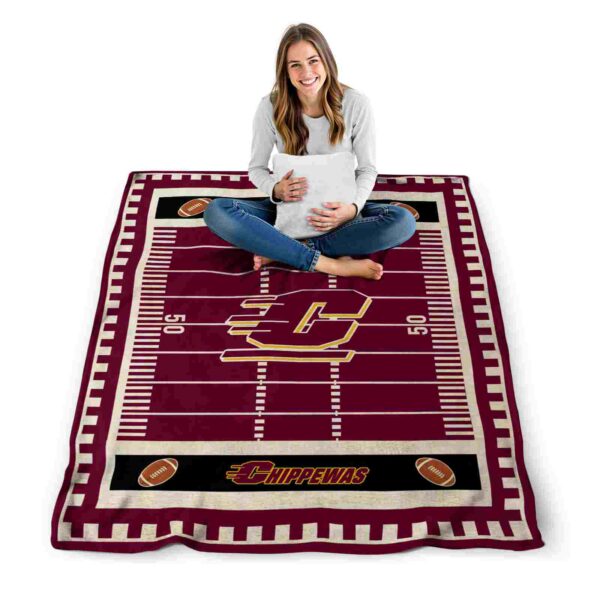 central michigan chippewas football field maroon blanket high quality