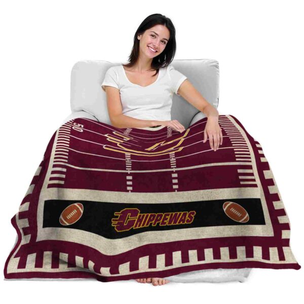 central michigan chippewas football field maroon blanket latest model