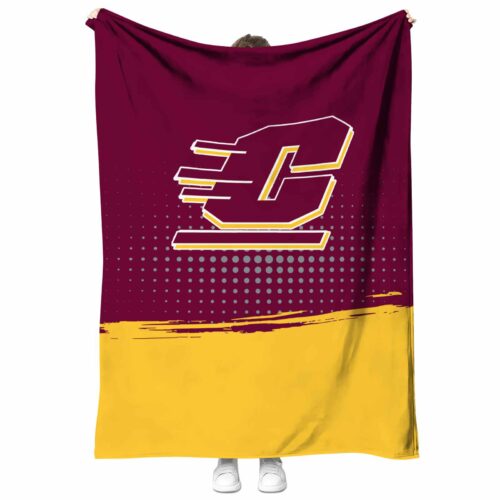 central michigan chippewas gradient dots maroon blanket best selling