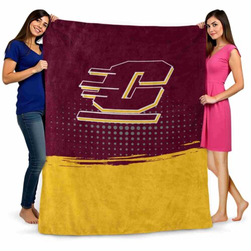 central michigan chippewas gradient dots maroon blanket fashion forward