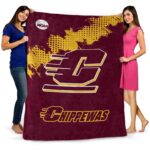 central michigan chippewas grunge texture maroon blanket fashion forward