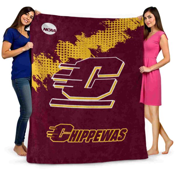 central michigan chippewas grunge texture maroon blanket fashion forward