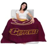 central michigan chippewas grunge texture maroon blanket latest model