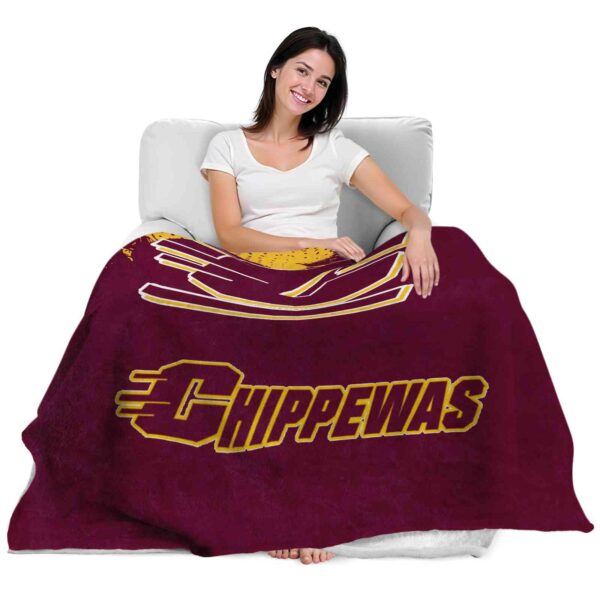 central michigan chippewas grunge texture maroon blanket latest model