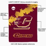 central michigan chippewas grunge texture maroon blanket new arrival
