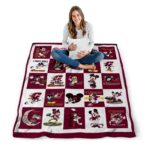 central michigan chippewas mickey minnie maroon white blanket high quality