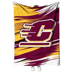 central michigan chippewas paint streaks maroon white blanket best selling