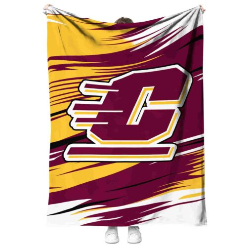 central michigan chippewas paint streaks maroon white blanket best selling