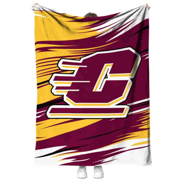 central michigan chippewas paint streaks maroon white blanket best selling